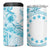 Kia Orana Cook Islands 4 in 1 Can Cooler Tumbler Tiare & Stars - Turquoise