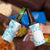 Kia Orana Cook Islands 4 in 1 Can Cooler Tumbler Tiare & Stars - Turquoise