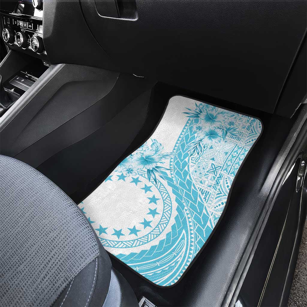 Kia Orana Cook Islands Car Mats Tiare and Stars - Turquoise