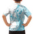 Kia Orana Cook Islands Family Matching Short Sleeve Bodycon Dress and Hawaiian Shirt Tiare and Stars - Turquoise