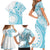 Kia Orana Cook Islands Family Matching Short Sleeve Bodycon Dress and Hawaiian Shirt Tiare and Stars - Turquoise