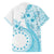 Kia Orana Cook Islands Family Matching Short Sleeve Bodycon Dress and Hawaiian Shirt Tiare and Stars - Turquoise