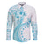 Kia Orana Cook Islands Family Matching Short Sleeve Bodycon Dress and Hawaiian Shirt Tiare and Stars - Turquoise
