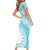 Kia Orana Cook Islands Family Matching Short Sleeve Bodycon Dress and Hawaiian Shirt Tiare and Stars - Turquoise