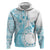 Kia Orana Cook Islands Hoodie Tiare and Stars - Turquoise