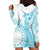 Kia Orana Cook Islands Hoodie Dress Tiare and Stars - Turquoise