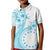 Kia Orana Cook Islands Kid Polo Shirt Tiare and Stars - Turquoise