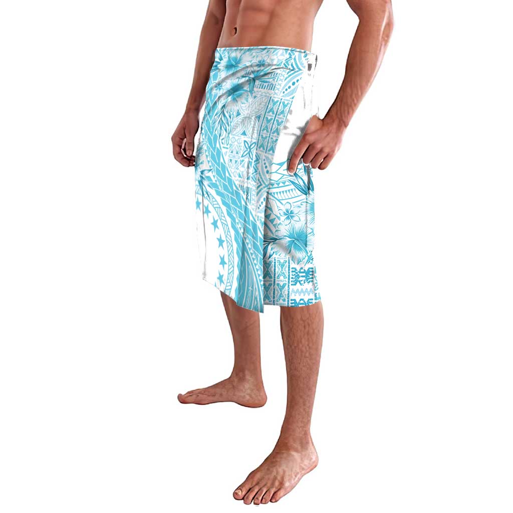 Kia Orana Cook Islands Lavalava Tiare and Stars - Turquoise