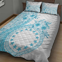 Kia Orana Cook Islands Quilt Bed Set Tiare and Stars - Turquoise