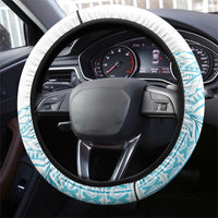 Kia Orana Cook Islands Steering Wheel Cover Tiare and Stars - Turquoise