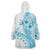 Kia Orana Cook Islands Wearable Blanket Hoodie Tiare and Stars - Turquoise