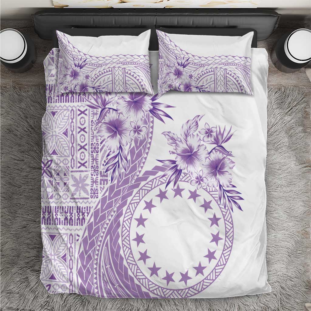 Kia Orana Cook Islands Bedding Set Tiare and Stars - Lavender