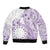 Kia Orana Cook Islands Bomber Jacket Tiare and Stars - Lavender