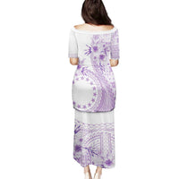 Kia Orana Cook Islands Family Matching Puletasi and Hawaiian Shirt Tiare and Stars - Lavender LT7 - Polynesian Pride
