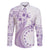 Kia Orana Cook Islands Family Matching Short Sleeve Bodycon Dress and Hawaiian Shirt Tiare and Stars - Lavender
