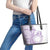 Kia Orana Cook Islands Leather Tote Bag Tiare and Stars - Lavender