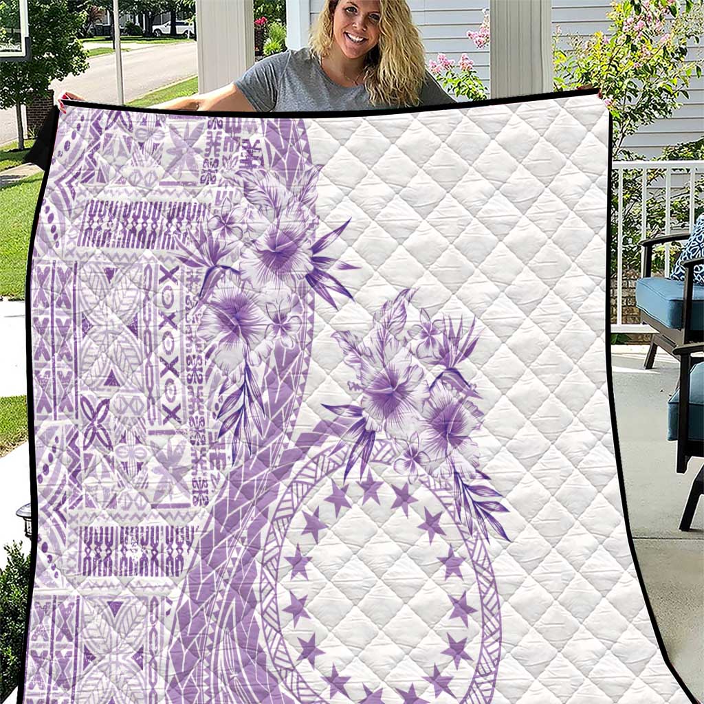 Kia Orana Cook Islands Quilt Tiare and Stars - Lavender