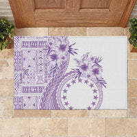 Kia Orana Cook Islands Rubber Doormat Tiare and Stars - Lavender