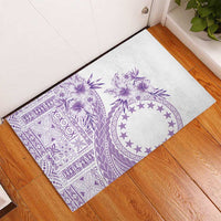 Kia Orana Cook Islands Rubber Doormat Tiare and Stars - Lavender