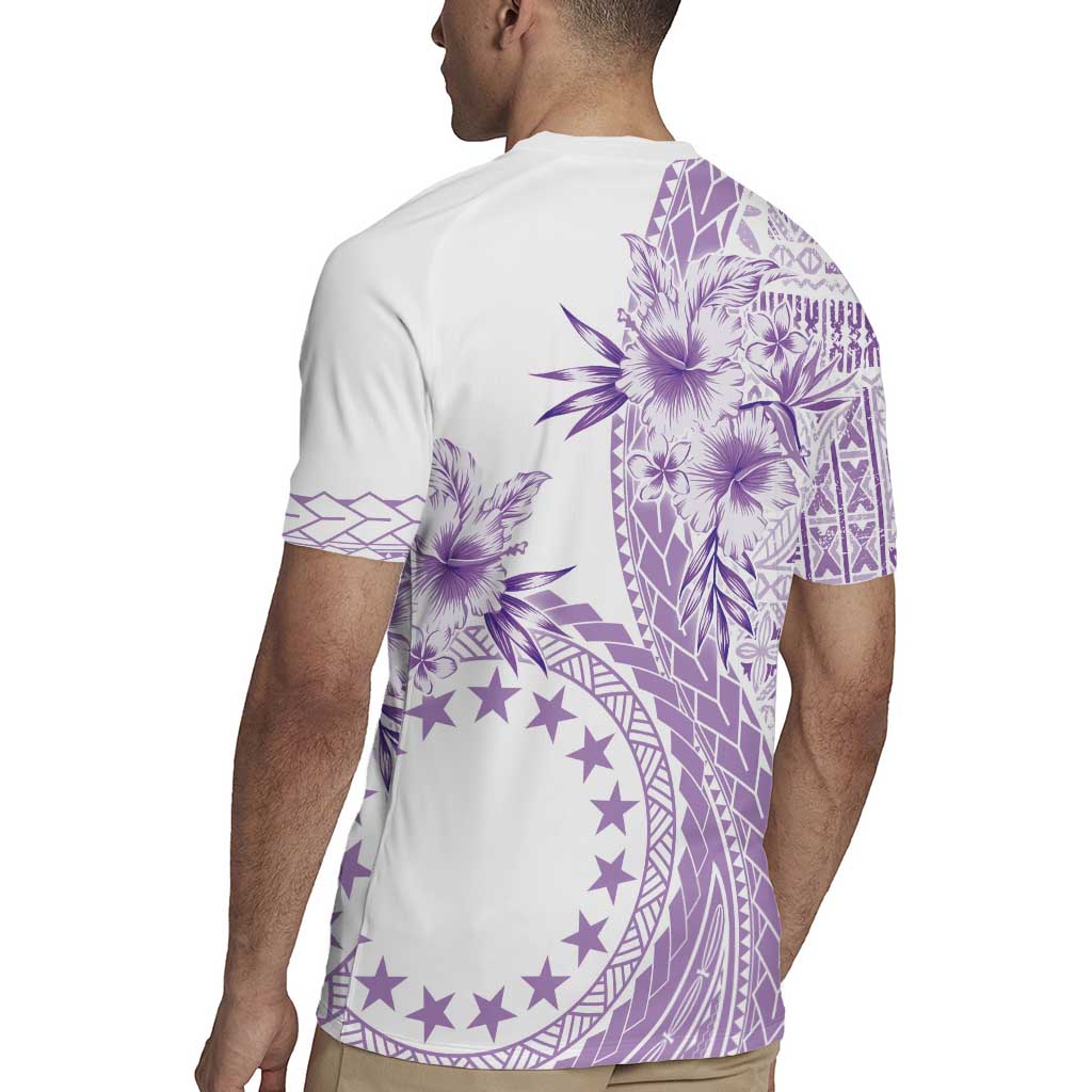 Kia Orana Cook Islands Rugby Jersey Tiare and Stars - Lavender