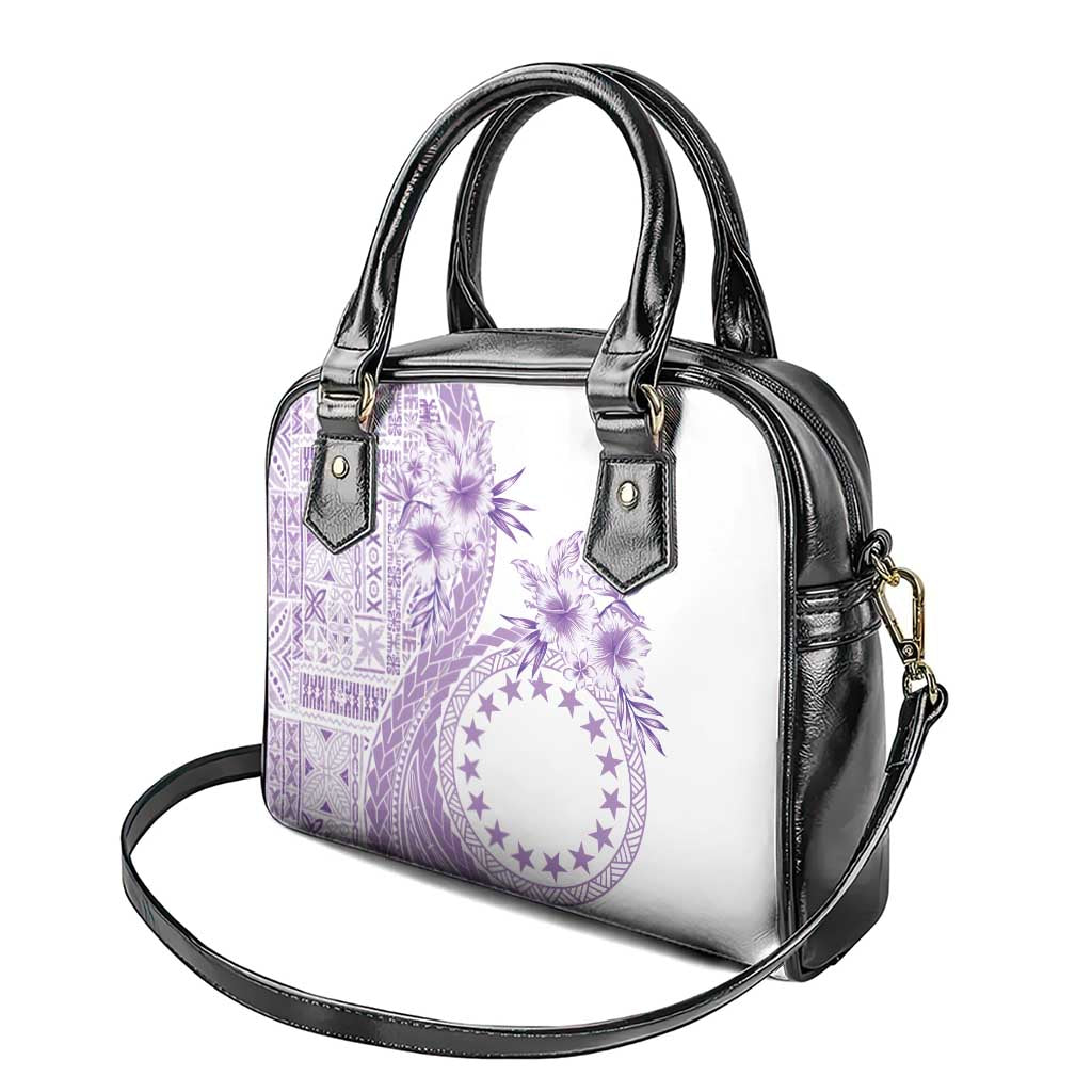 Kia Orana Cook Islands Shoulder Handbag Tiare and Stars - Lavender