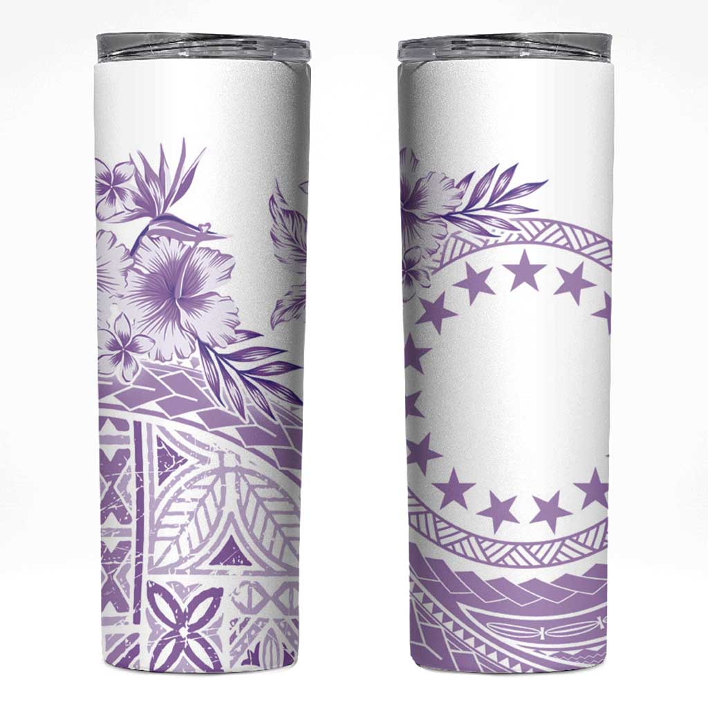 Kia Orana Cook Islands Skinny Tumbler Tiare & Stars - Lavender