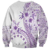 Kia Orana Cook Islands Sweatshirt Tiare and Stars - Lavender