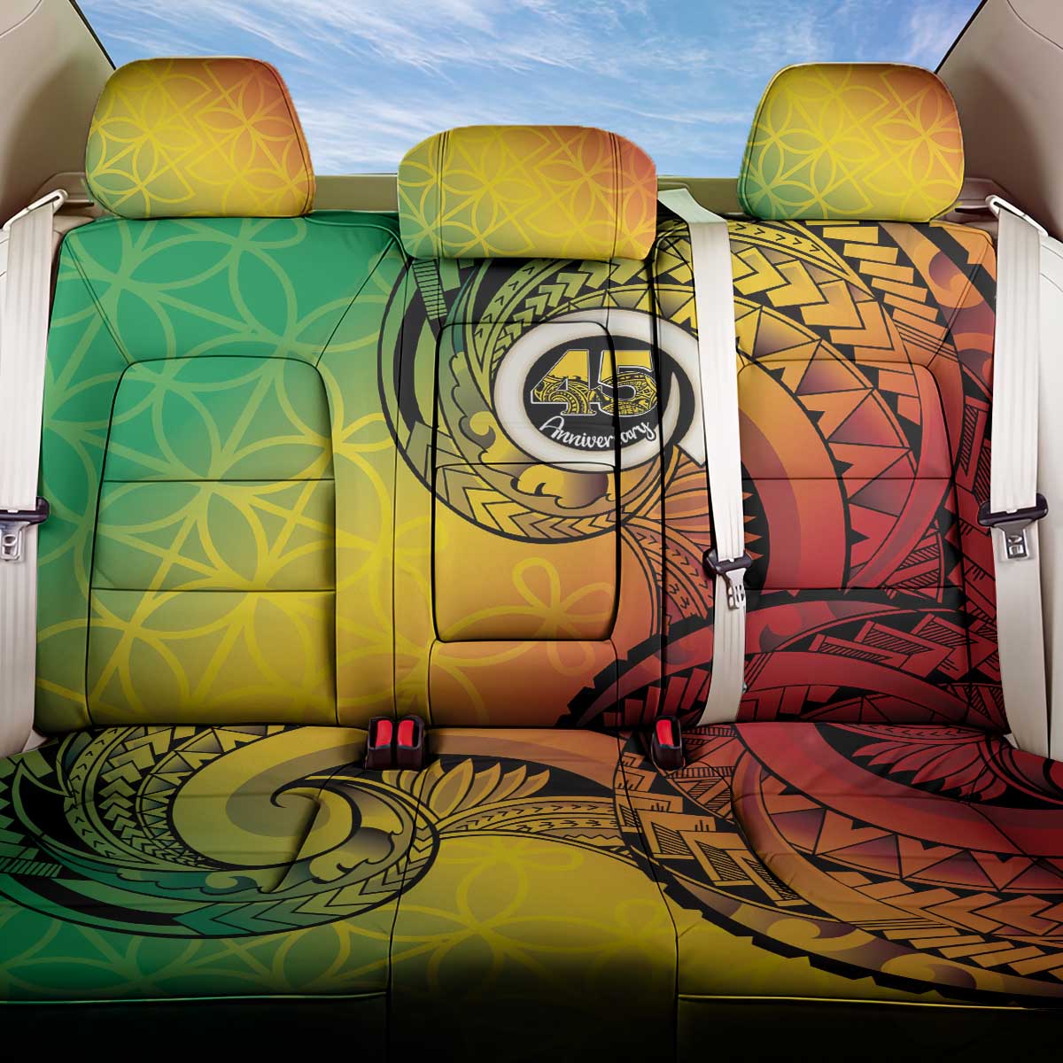 Vanuatu 45th Independence Anniversary Back Car Seat Cover Ni-Van Sandroing - Polynesian Pride