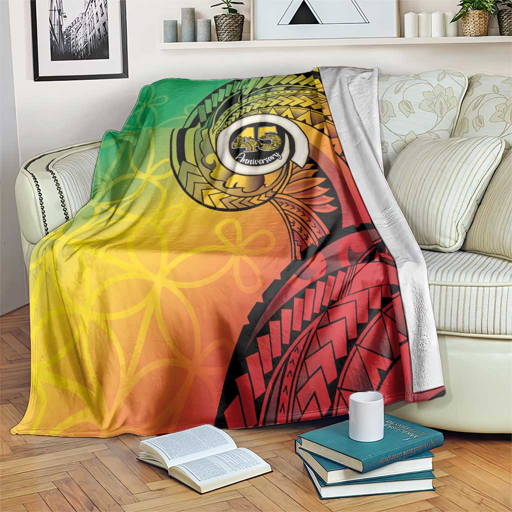 Vanuatu 45th Independence Anniversary Blanket Ni-Van Sandroing LT7 Colorful - Polynesian Pride