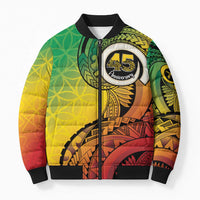 Vanuatu 45th Independence Anniversary Bomber Puffer Jacket Ni-Van Sandroing LT7 Unisex Colorful - Polynesian Pride