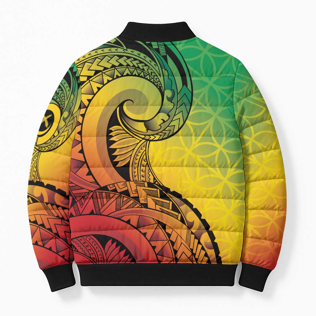Vanuatu 45th Independence Anniversary Bomber Puffer Jacket Ni-Van Sandroing LT7 - Polynesian Pride