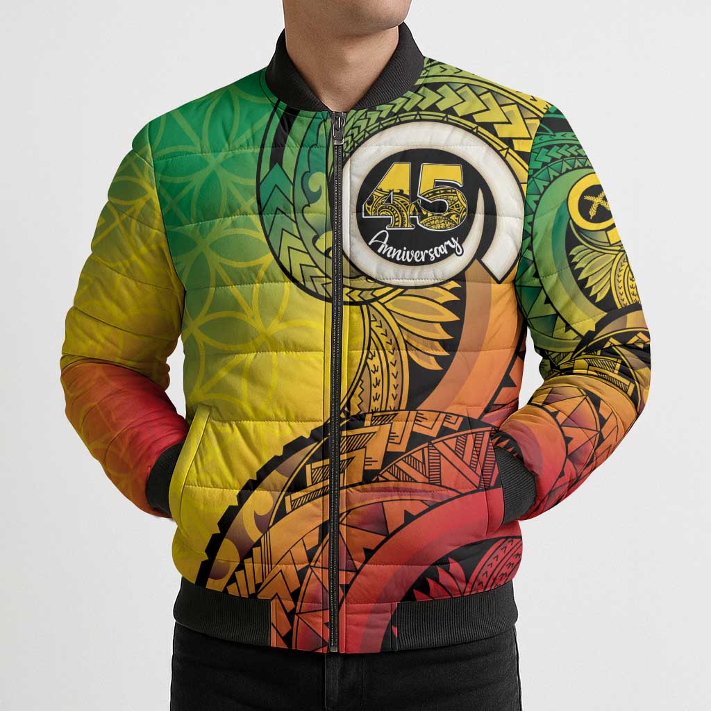 Vanuatu 45th Independence Anniversary Bomber Puffer Jacket Ni-Van Sandroing LT7 - Polynesian Pride
