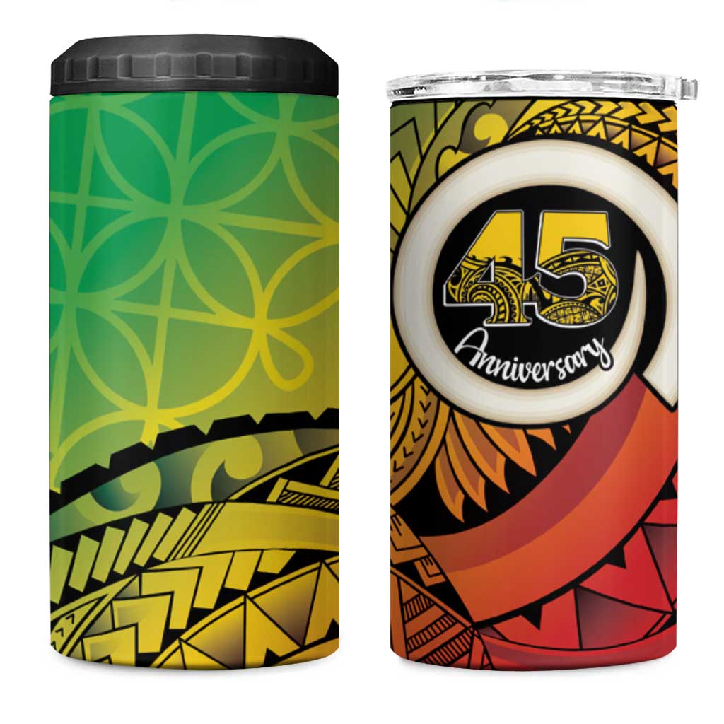 Vanuatu 45th Independence Anniversary 4 in 1 Can Cooler Tumbler Ni-Van Sandroing - Polynesian Pride