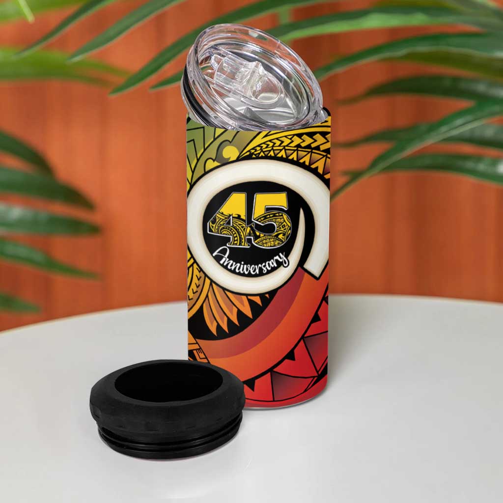 Vanuatu 45th Independence Anniversary 4 in 1 Can Cooler Tumbler Ni-Van Sandroing - Polynesian Pride