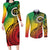 Vanuatu 45th Independence Anniversary Couples Matching Long Sleeve Bodycon Dress and Long Sleeve Button Shirt Ni-Van Sandroing - Polynesian Pride
