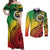 Vanuatu 45th Independence Anniversary Couples Matching Off Shoulder Maxi Dress and Long Sleeve Button Shirt Ni-Van Sandroing - Polynesian Pride