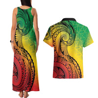 Vanuatu 45th Independence Anniversary Couples Matching Tank Maxi Dress and Hawaiian Shirt Ni-Van Sandroing LT7 - Polynesian Pride