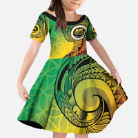 Vanuatu 45th Independence Anniversary Family Matching Off Shoulder Maxi Dress and Hawaiian Shirt Ni-Van Sandroing - Polynesian Pride