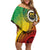 Vanuatu 45th Independence Anniversary Family Matching Off Shoulder Short Dress and Hawaiian Shirt Ni-Van Sandroing - Polynesian Pride