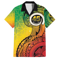 Vanuatu 45th Independence Anniversary Family Matching Short Sleeve Bodycon Dress and Hawaiian Shirt Ni-Van Sandroing LT7 Dad's Shirt - Short Sleeve Colorful - Polynesian Pride