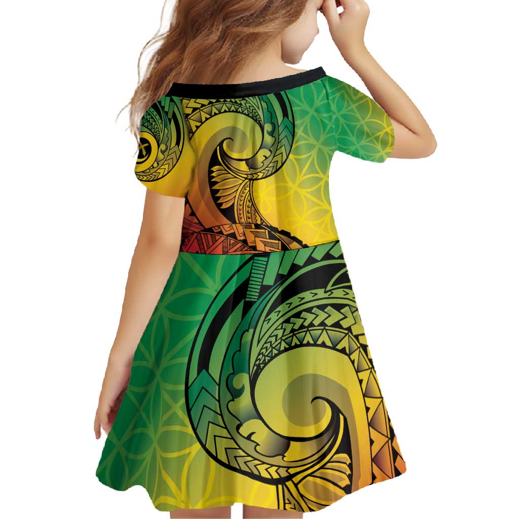 Vanuatu 45th Independence Anniversary Family Matching Summer Maxi Dress and Hawaiian Shirt Ni-Van Sandroing - Polynesian Pride