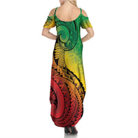 Vanuatu 45th Independence Anniversary Family Matching Summer Maxi Dress and Hawaiian Shirt Ni-Van Sandroing - Polynesian Pride