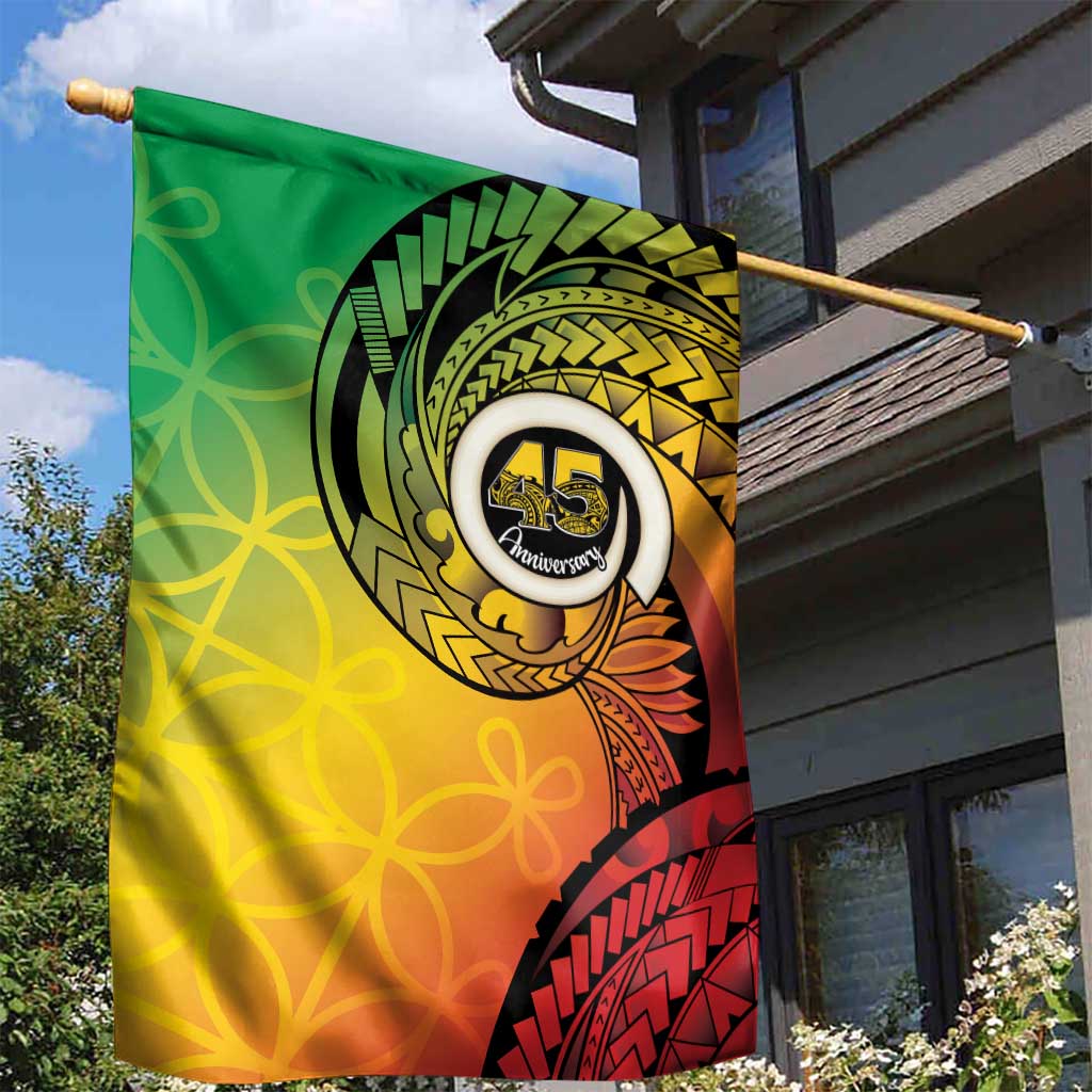 Vanuatu 45th Independence Anniversary Garden Flag Ni-Van Sandroing LT7 - Polynesian Pride