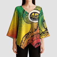 Vanuatu 45th Independence Anniversary Kimono Sleeve Blouse Ni-Van Sandroing - Polynesian Pride