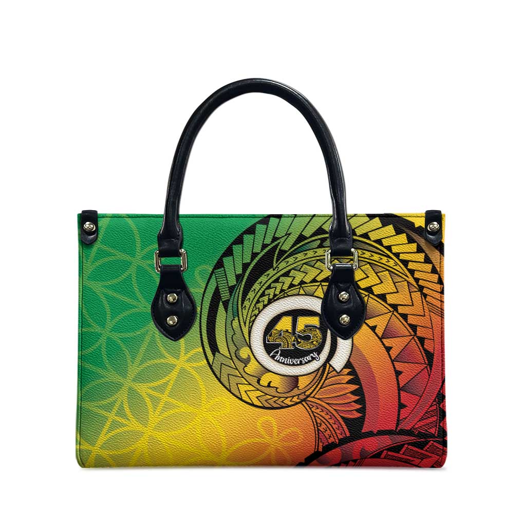 Vanuatu 45th Independence Anniversary Leather Bag Ni-Van Sandroing - Polynesian Pride