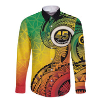 Vanuatu 45th Independence Anniversary Long Sleeve Button Shirt Ni-Van Sandroing LT7 Unisex Colorful - Polynesian Pride