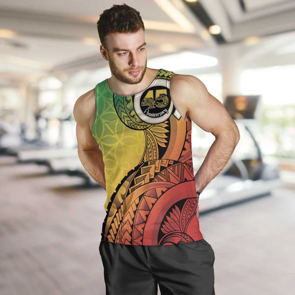 Vanuatu 45th Independence Anniversary Men Tank Top Ni-Van Sandroing LT7 Colorful - Polynesian Pride