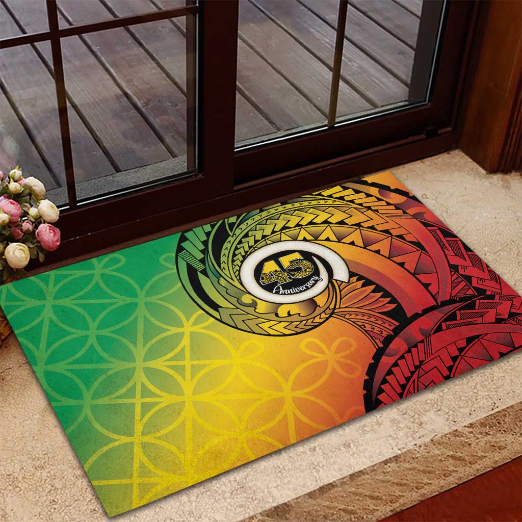 Vanuatu 45th Independence Anniversary Rubber Doormat Ni-Van Sandroing LT7 - Polynesian Pride