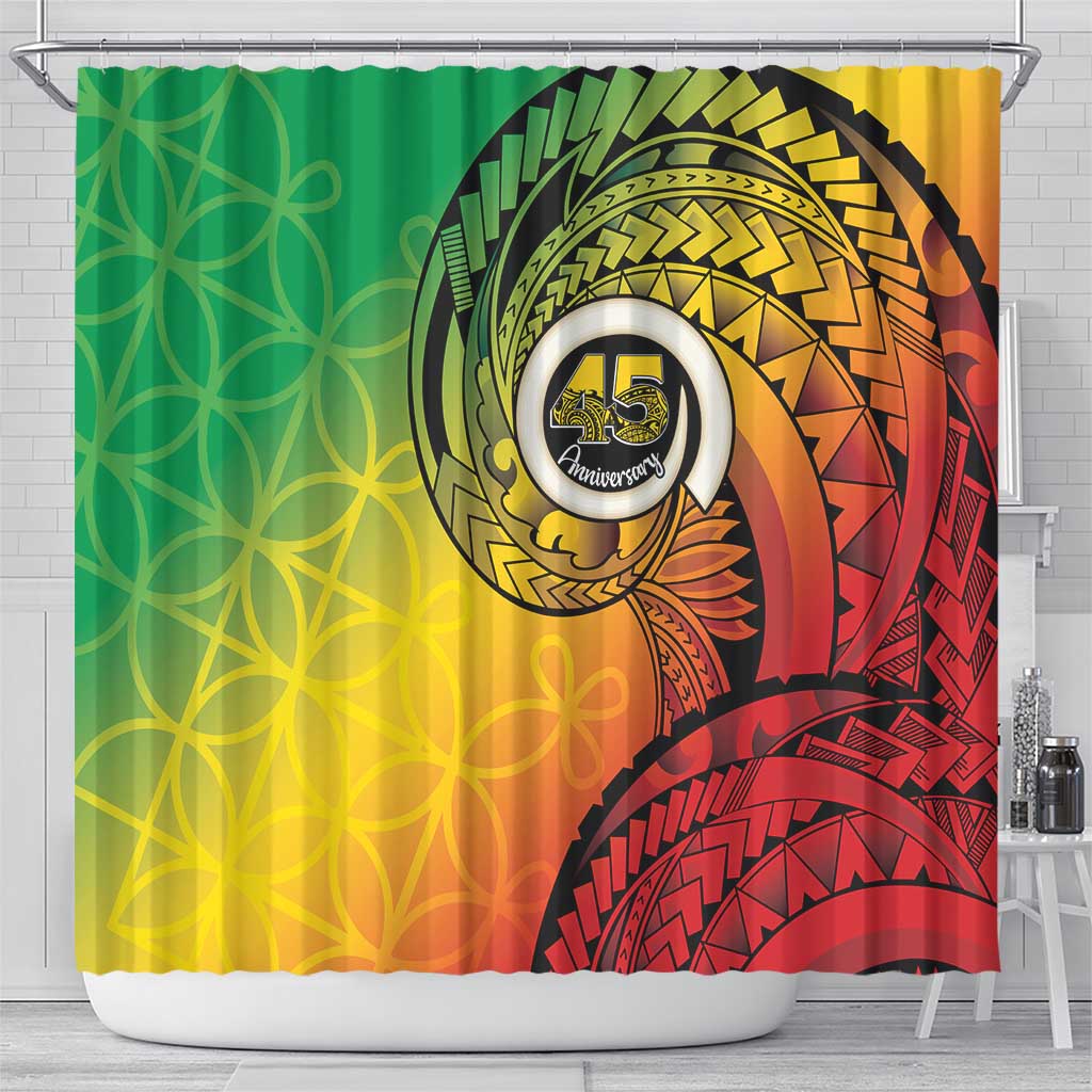 Vanuatu 45th Independence Anniversary Shower Curtain Ni-Van Sandroing LT7 - Polynesian Pride