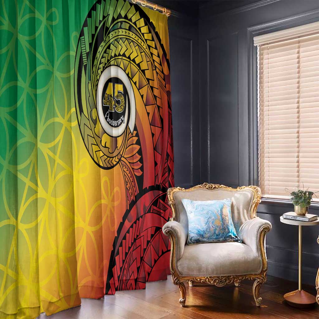 Vanuatu 45th Independence Anniversary Window Curtain Ni-Van Sandroing - Polynesian Pride